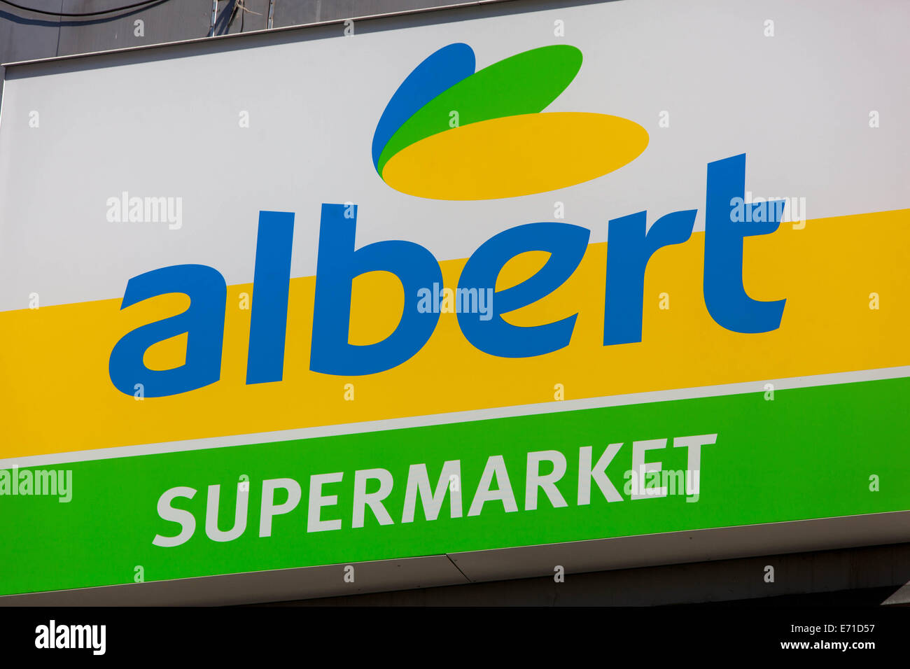 Albert Zeichen Logo, Supermarkt-Prag Stockfoto