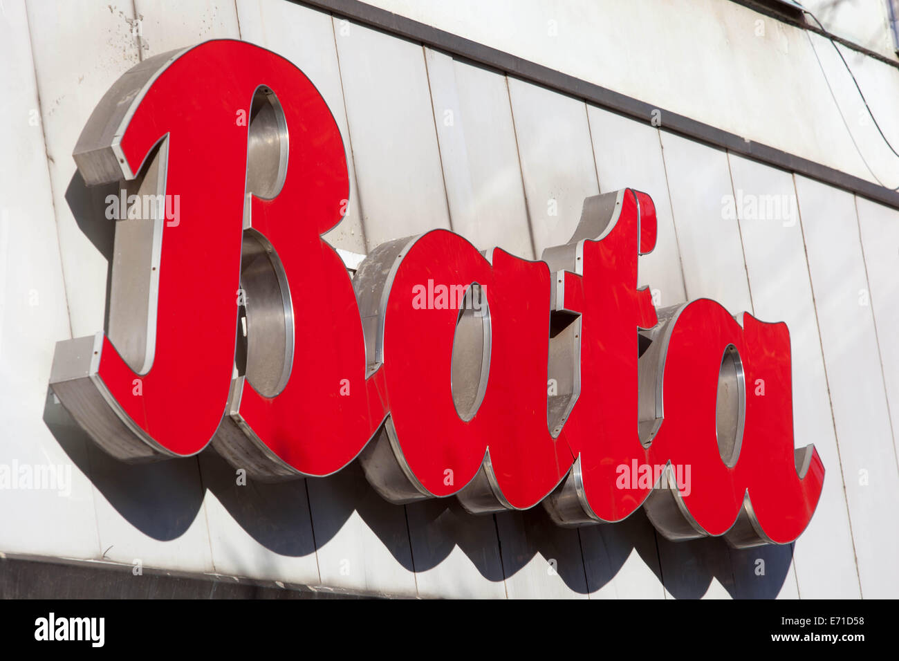 Bata Zeichen logo, Prag Stockfoto