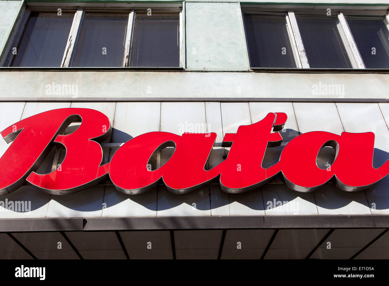 Bata Zeichen logo, Prag Stockfoto