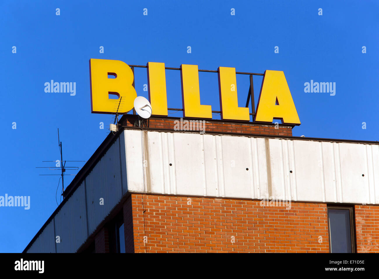 Billa-Logo Zeichen Prag Stockfoto