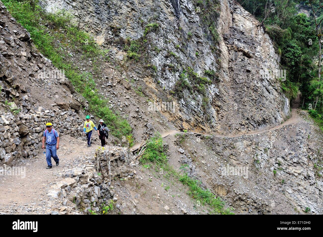 Gocta Wasserfällen Route in CHACHAPOYAS. Abteilung von Amazonas. Peru Stockfoto