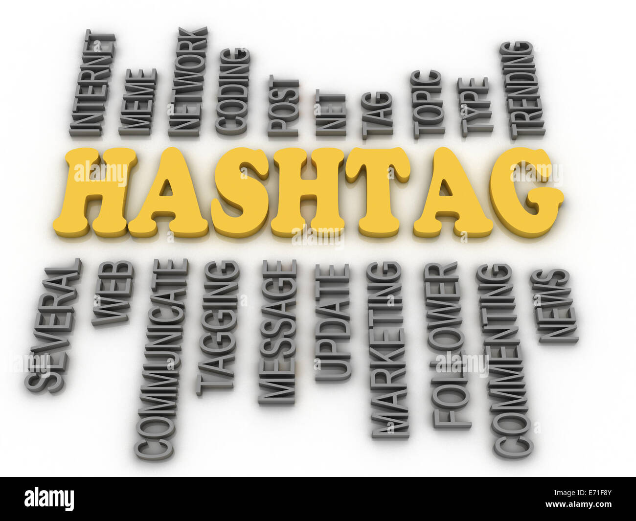 3D-Bild Hashtag Konzept Wort cloud-Hintergrund Stockfoto