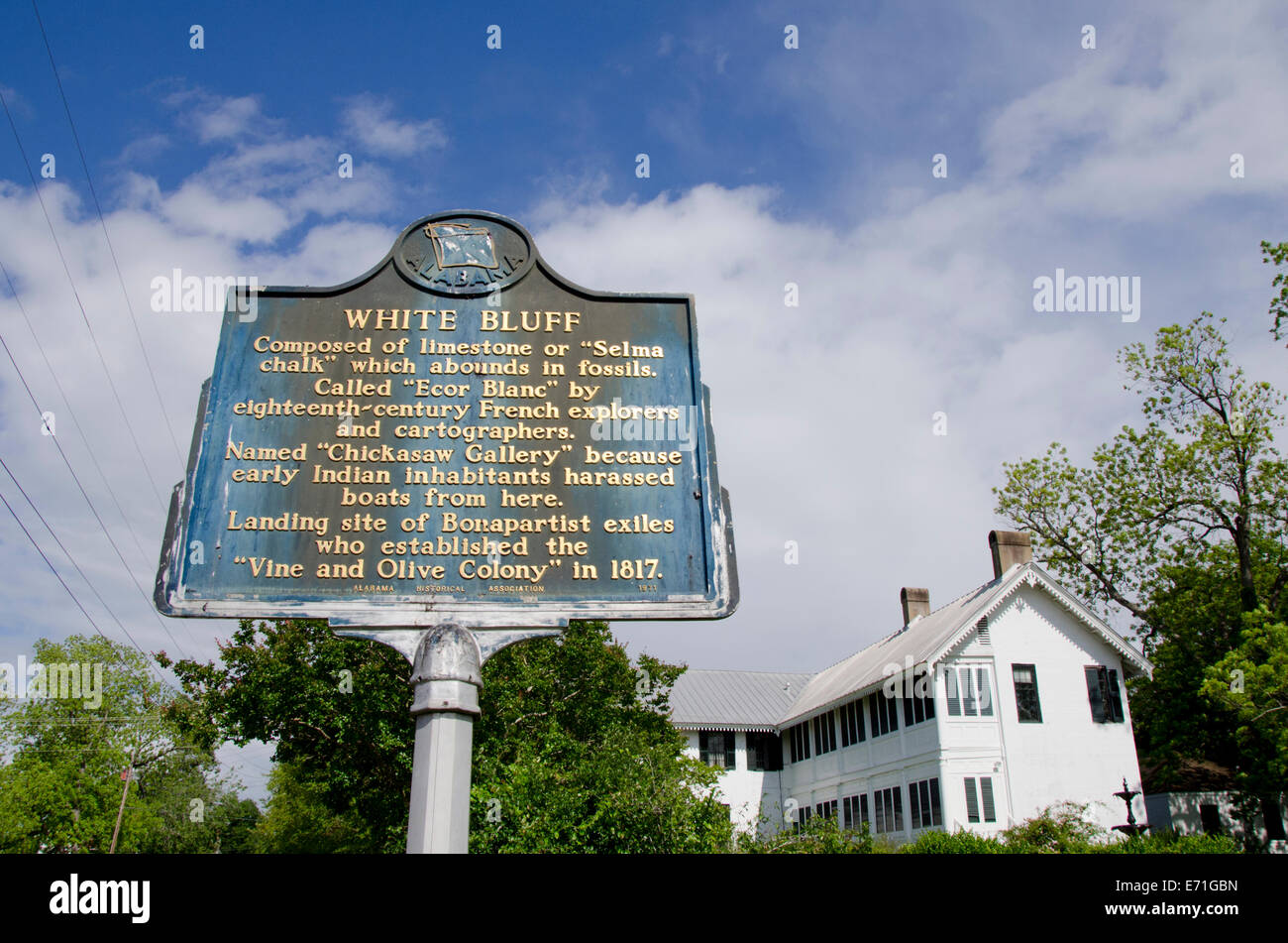 USA, Alabama, Marengo County, Demopolis. Bluffen Sie, Hall, historischen antebellum Haus und Museum. Stockfoto