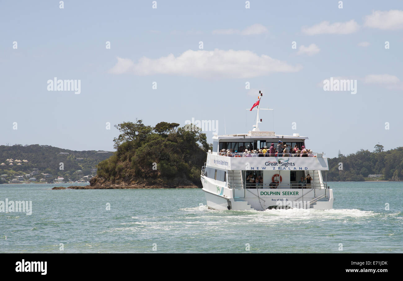 Tour Fahrgastschiff ausgehende von Paihiia Bay of Islands New Zealand Stockfoto