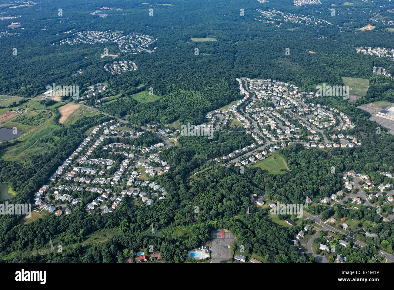 Suburbia Gehäuse Traktate, Monmouth County, New Jersey Stockfoto