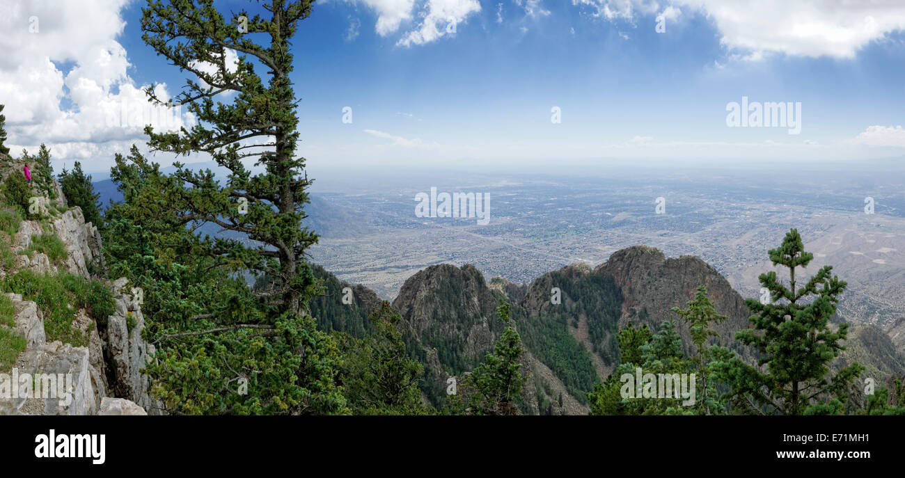 Blick vom Sandia Peak, Albuquerque, NM Stockfoto