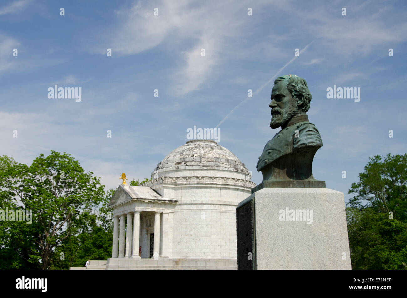USA, Mississippi, Vicksburg. Vicksburg nationaler militärischer Park, Illinois Denkmal. Büste von Brigadier General John E. Smith. Stockfoto
