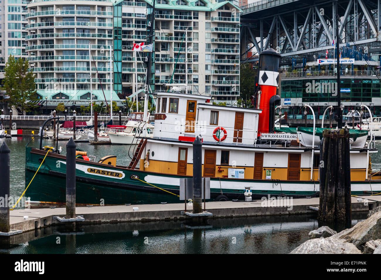 Historische Schiff auf Granville Island, die sich auf öffentliche Anzeige, Vancouver, Kanada angedockt ist, Stockfoto