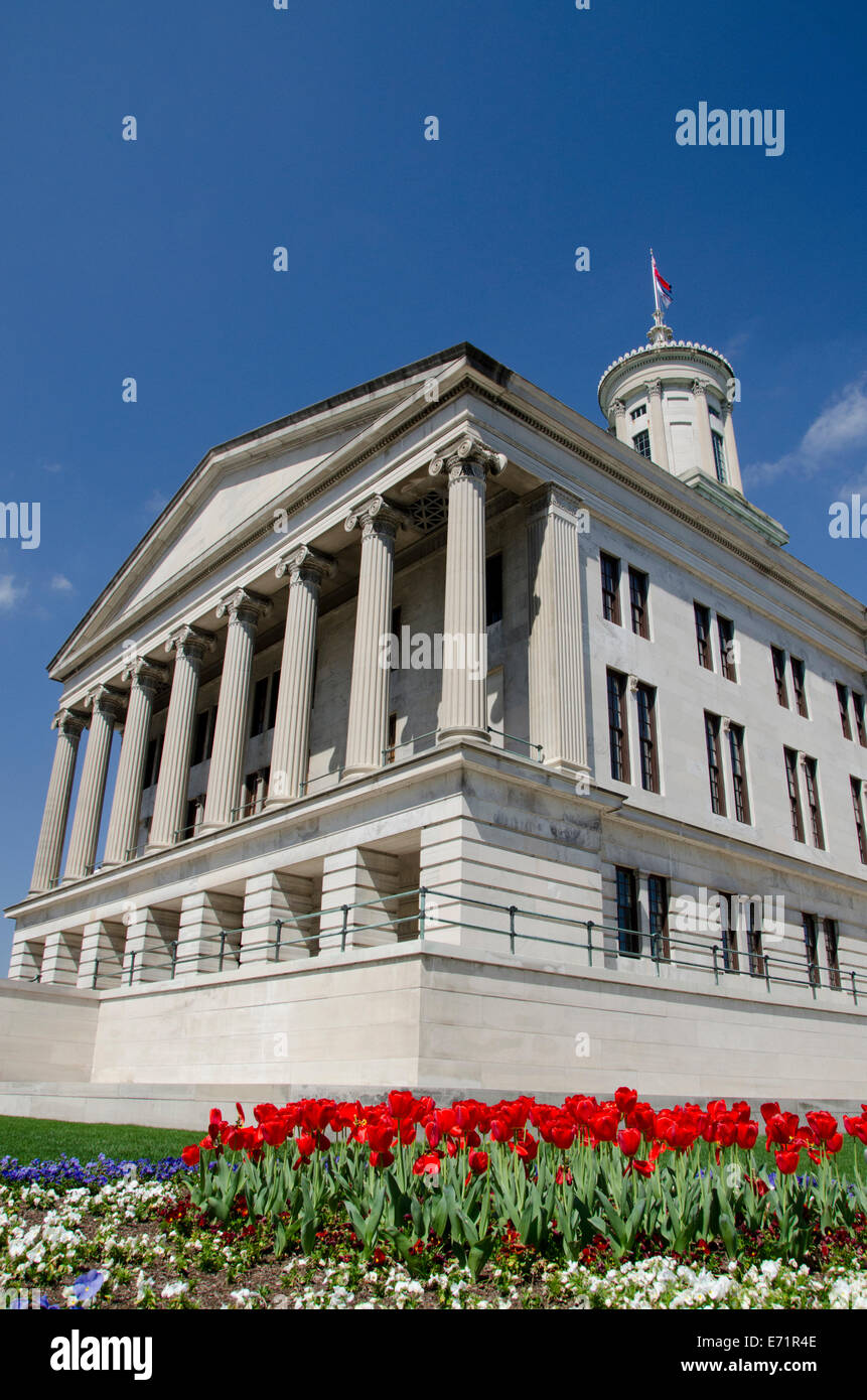 Nashville Tennessee, USA. Tennessee State Capitol building, griechischen Stil mit ionischen Säulen. National Historic Landmark erklärt. Stockfoto