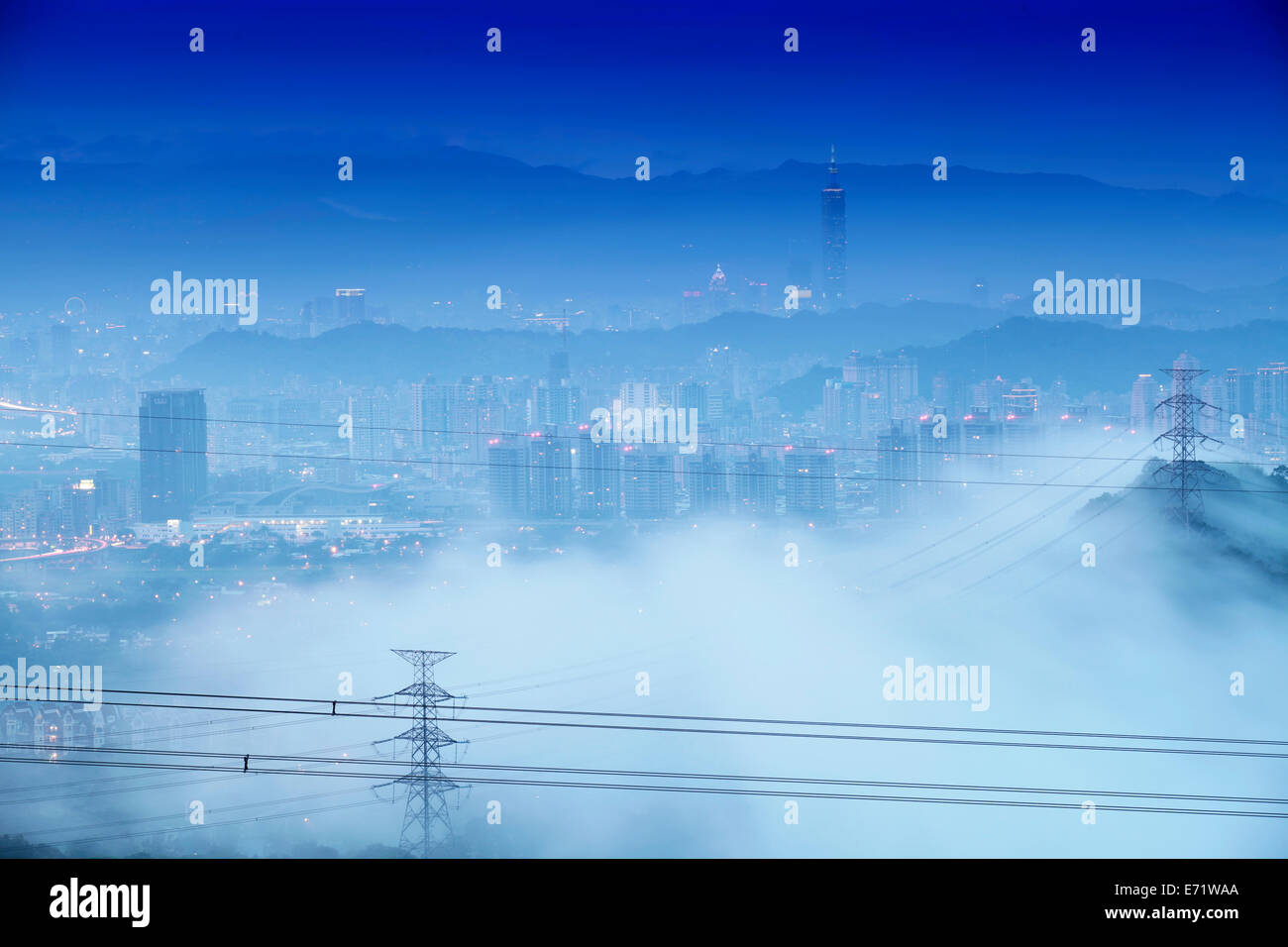 Skyline von Xinyi District in der Innenstadt von Taipei, Taiwan für Adv oder anderen Zweck Verwendung Stockfoto
