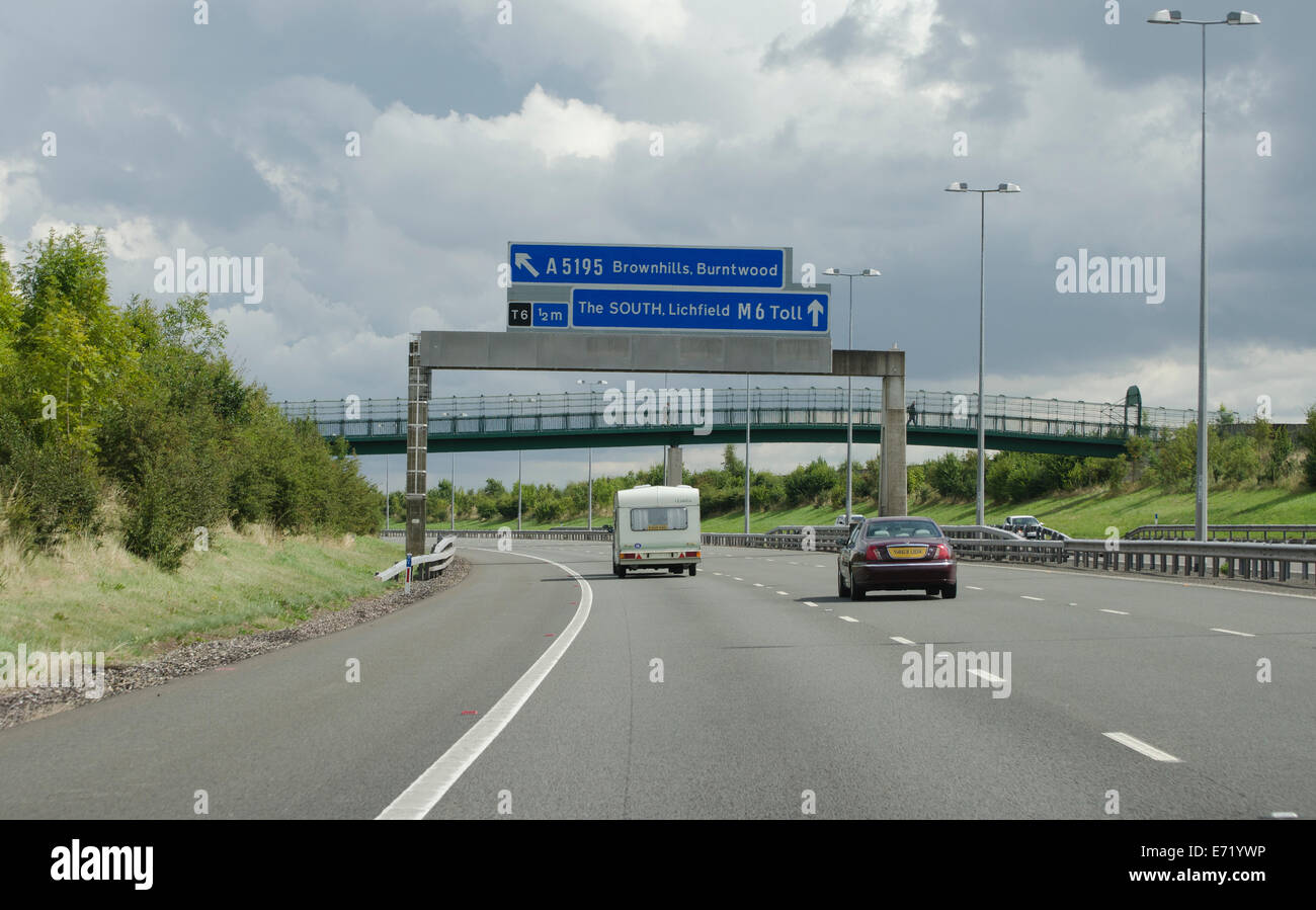 Der Maut-Autobahn M6 UK Stockfoto