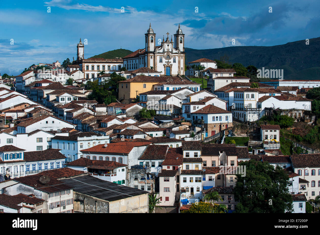 Stadtbild von Ouro Preto, UNESCO-Weltkulturerbe, Minas Gerais, Brasilien Stockfoto