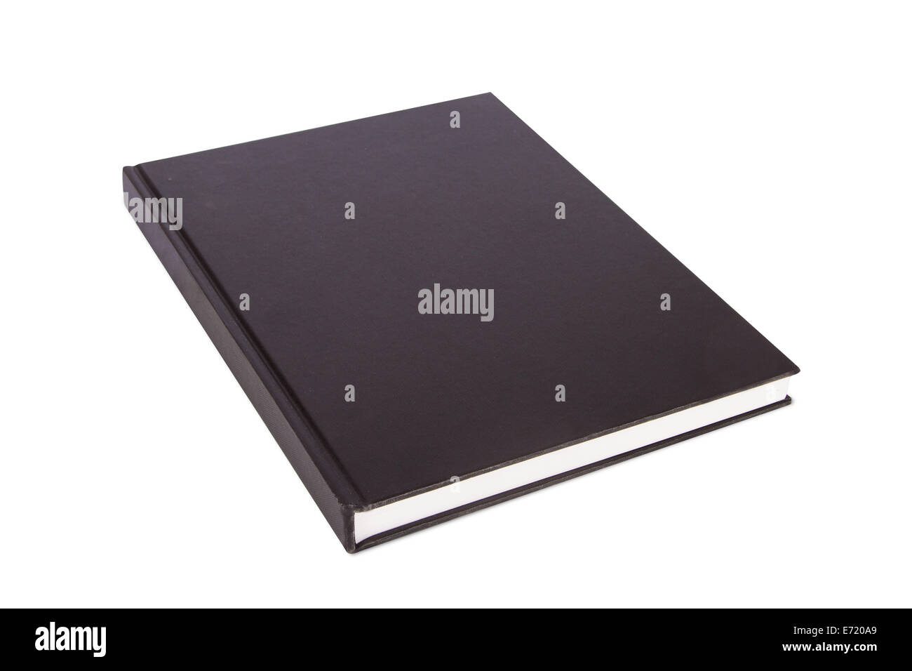 Perspektivische Ansicht des leeren Buch mit sieben Siegeln für Ihr Design, isoliert auf weißem Hintergrund. Stockfoto