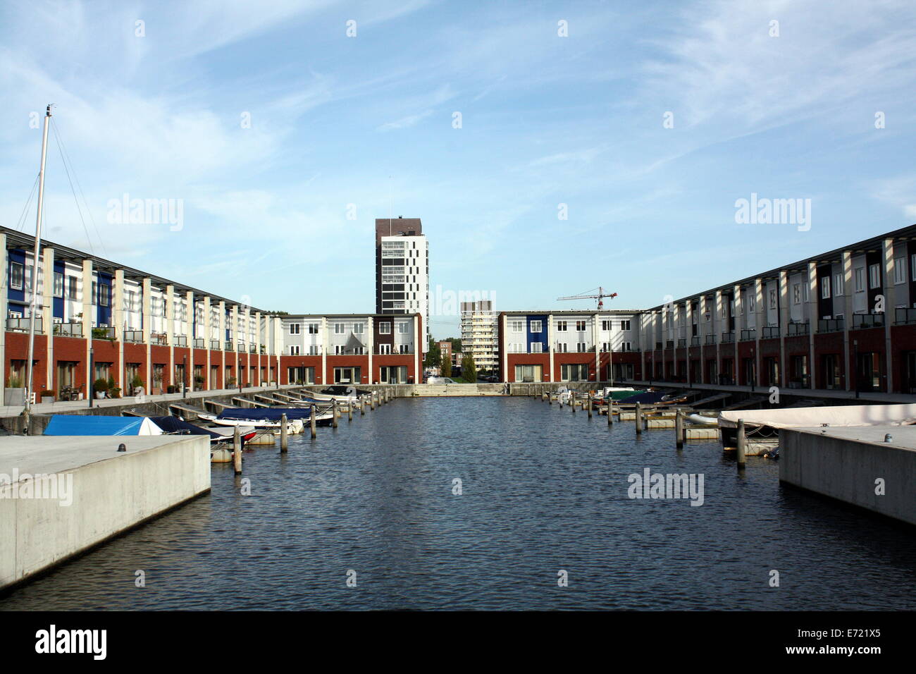 Pierhouses in der Stadt Groningen. Die Nethertlands Stockfoto