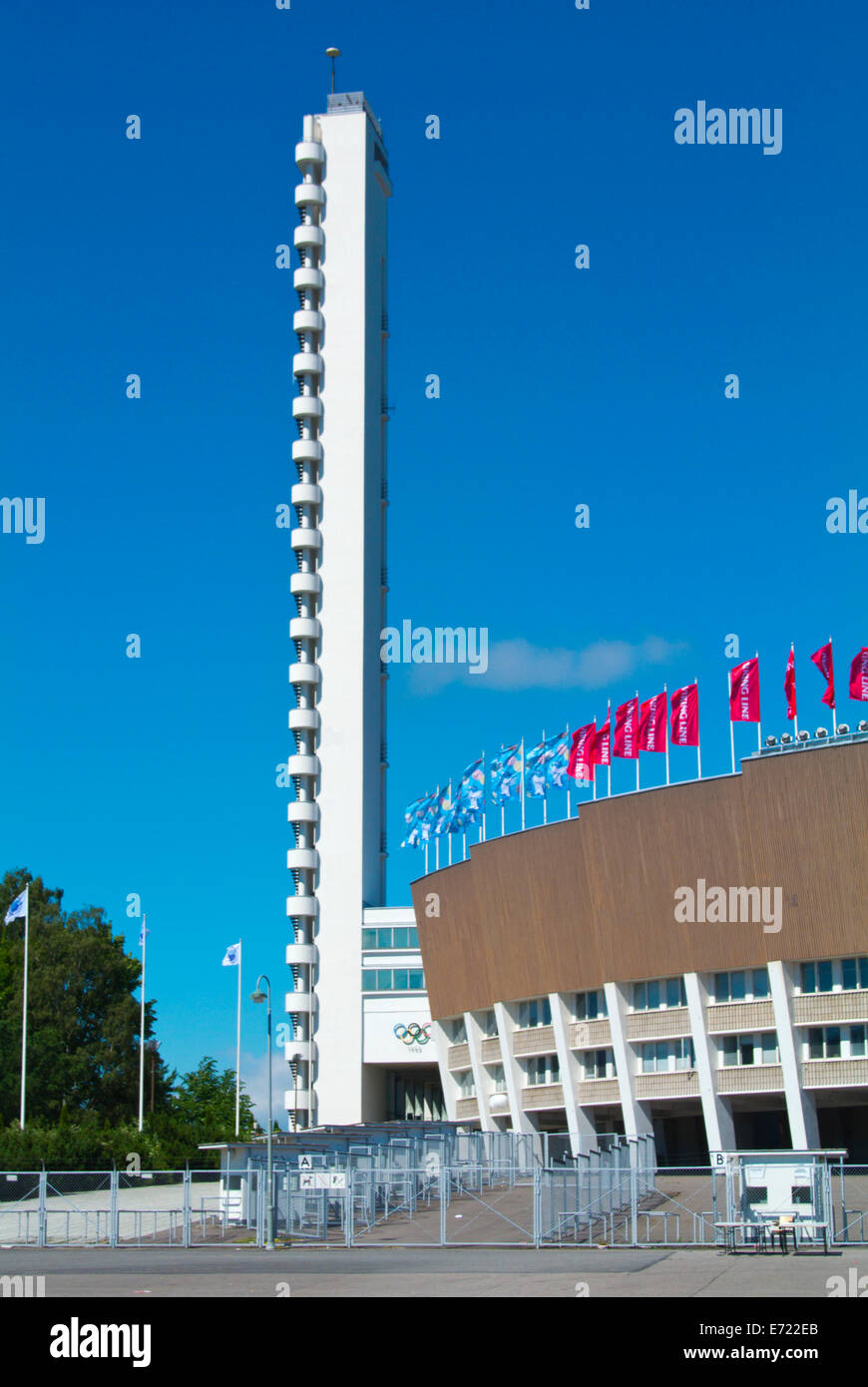 Olympiastadion, das Olympiastadion (1952), durch Yrjö Lindegren, Taka-Töölö Bezirk, Helsinki, Finnland, Mitteleuropa Stockfoto