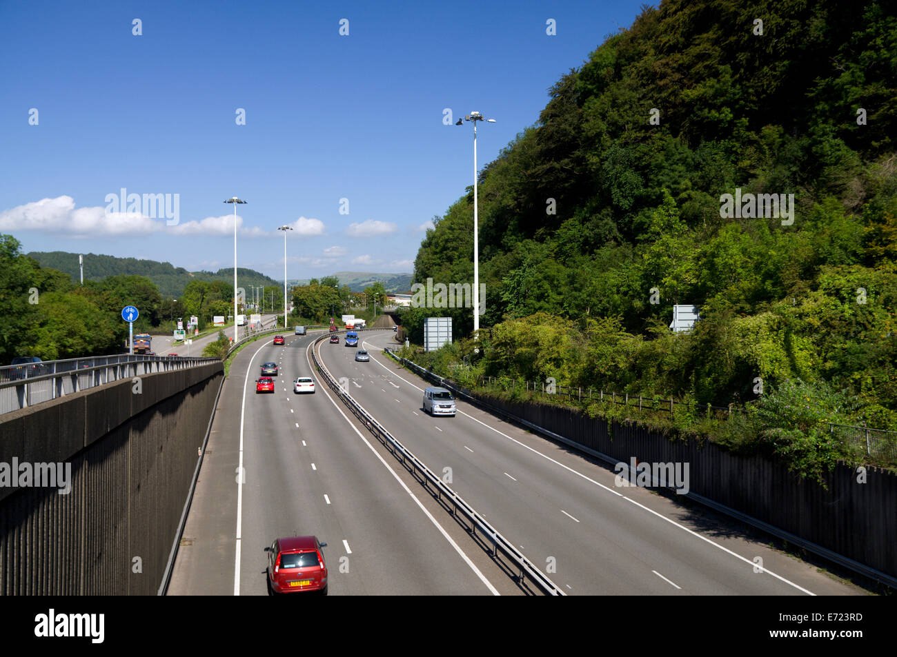 A470 Straße, Taffs gut, South Wales Valleys, UK. Stockfoto