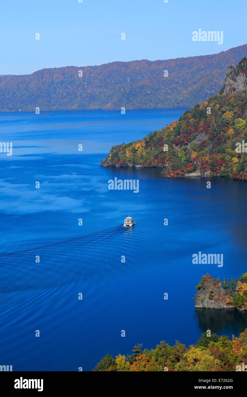 Blätter im Herbst am See Towada Stockfoto