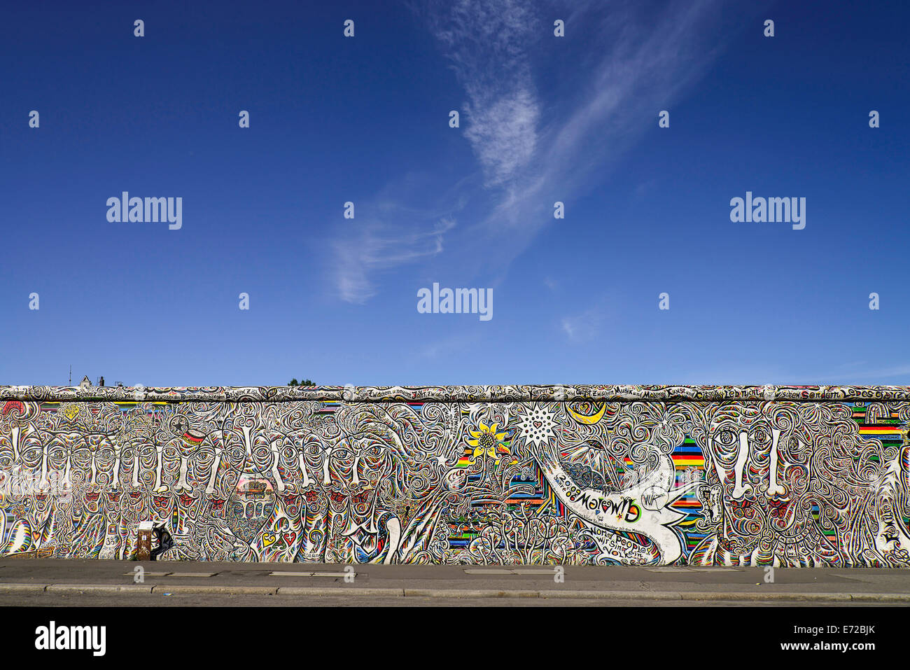 Deutschland, Berlin, The East Side Gallery einen 1,3 km langen Abschnitt der Berliner Mauer. Stockfoto