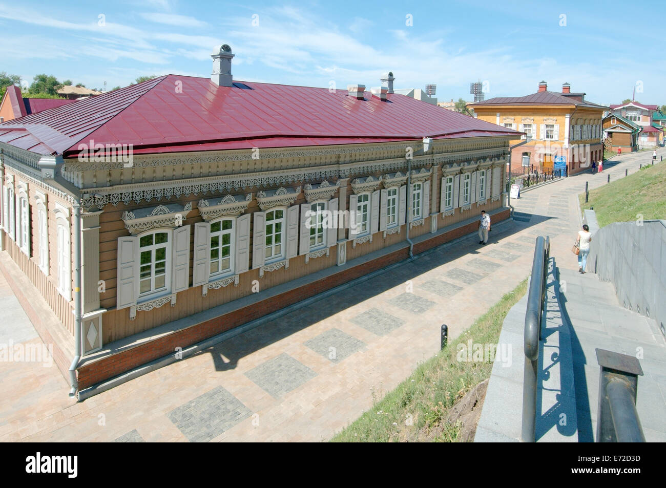 Holz Blockhaus, historischen Stadt Zentrum von Irkutsk. Irkutsk-Siedlung, 130 Viertel. Irkutsk, Sibirien, Russland Stockfoto