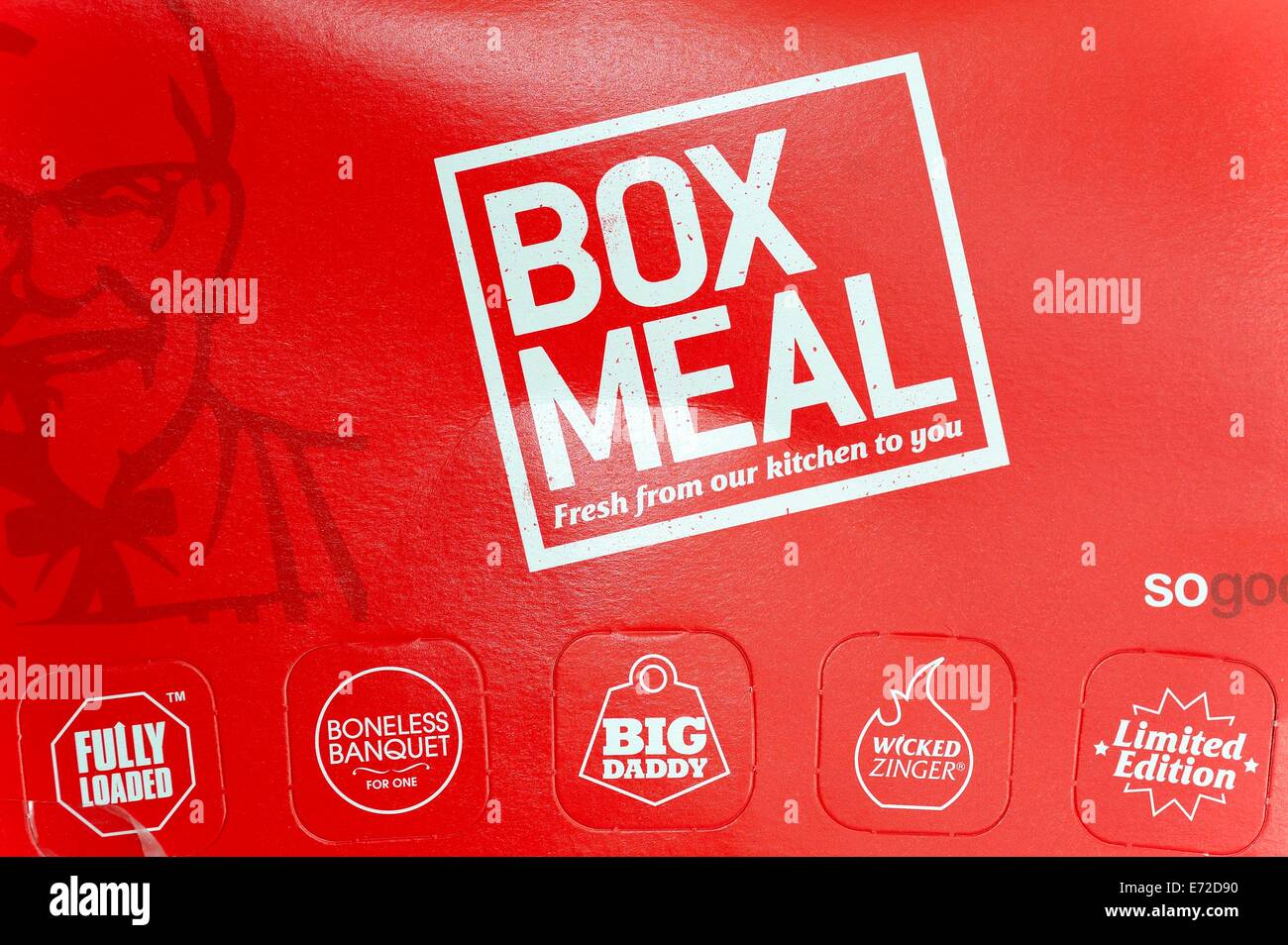 KFC-Box Mahlzeit Stockfoto
