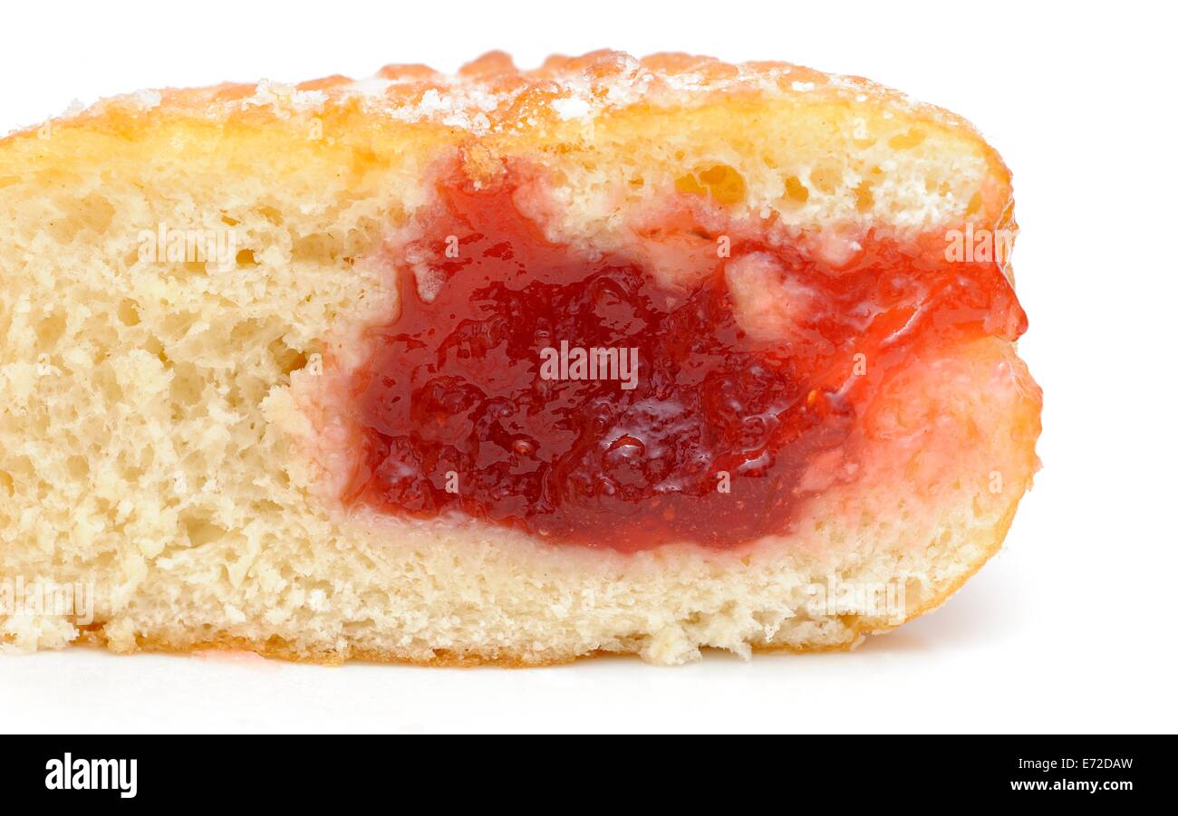 Eine gezuckerte Marmelade Donut Stockfoto