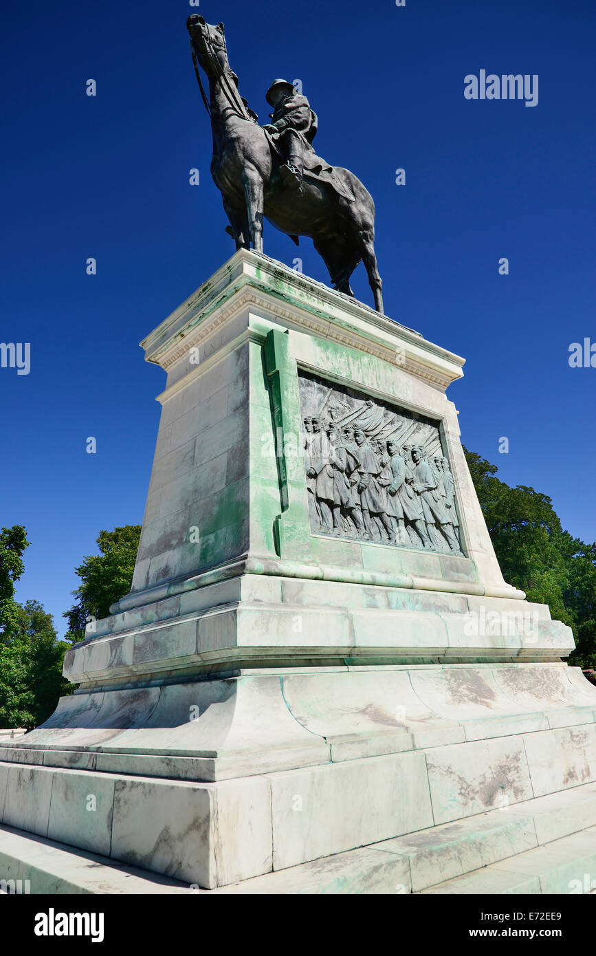 USA, Washington DC, Capitol Hill Ulysses S. Grant Memorial Statue des Generals montiert auf dem Pferderücken. Stockfoto