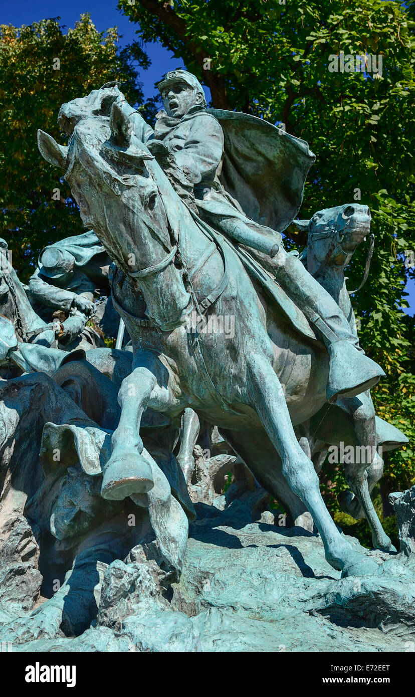 USA, Washington DC, Capitol Hill Ulysses S. Grant Memorial der Kavallerieattacke. Stockfoto