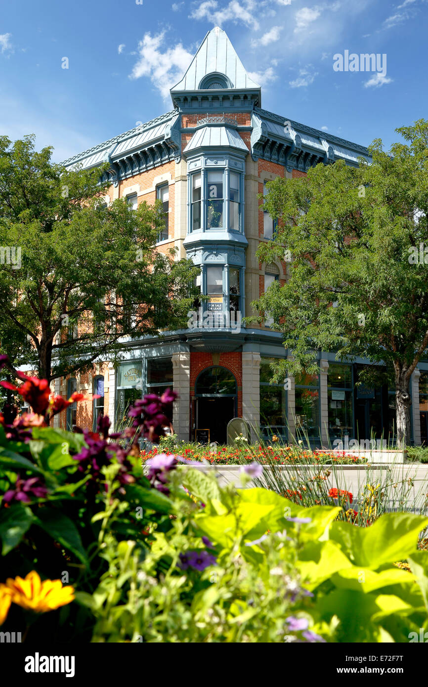 Historische Linden Hotel Gebäude, Altstadt, Fort Collins, Colorado, USA Stockfoto