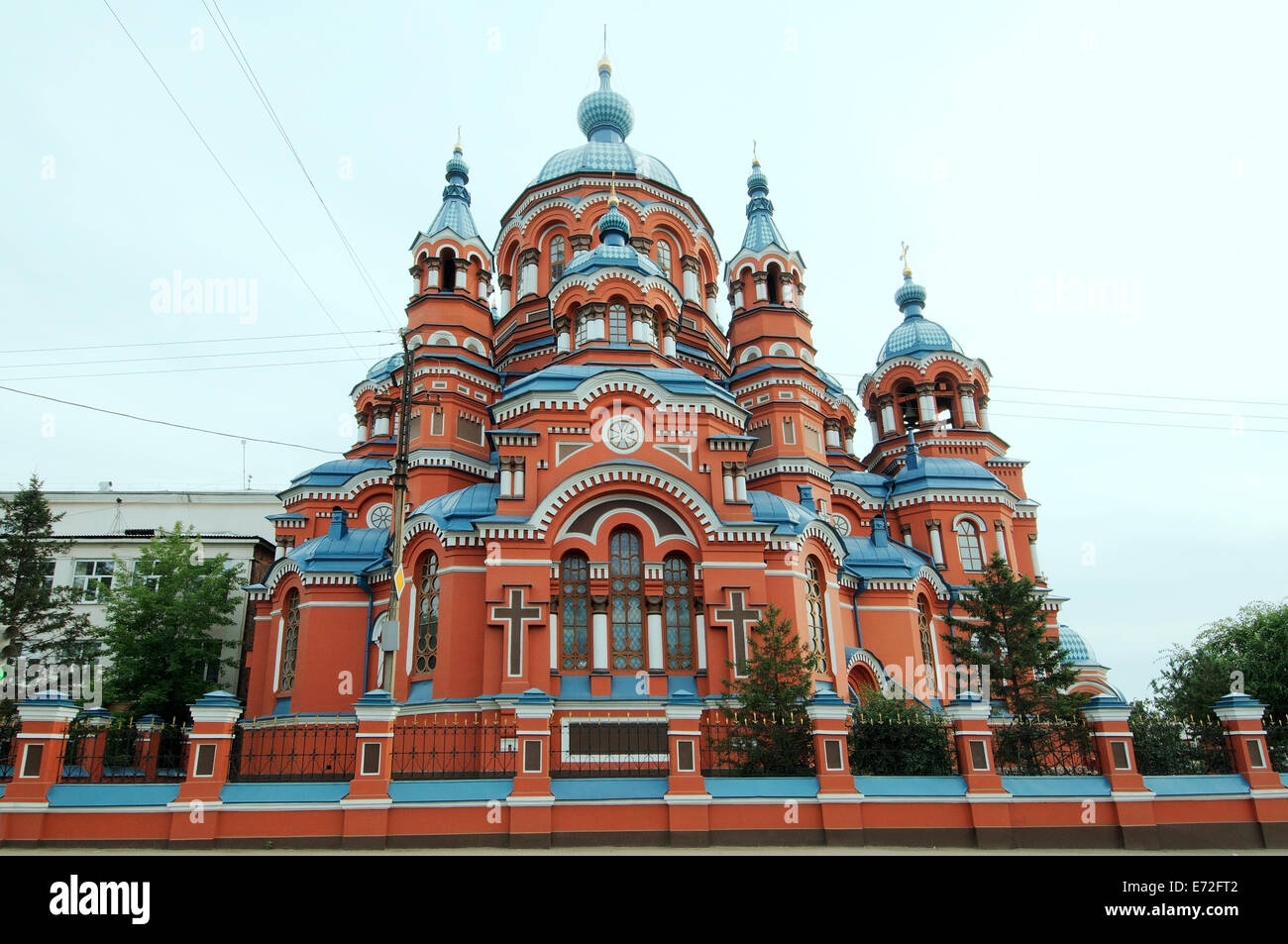Kasaner Kathedrale im historischen Zentrum der Stadt. Irkutsk, Sibirien, Russland Stockfoto