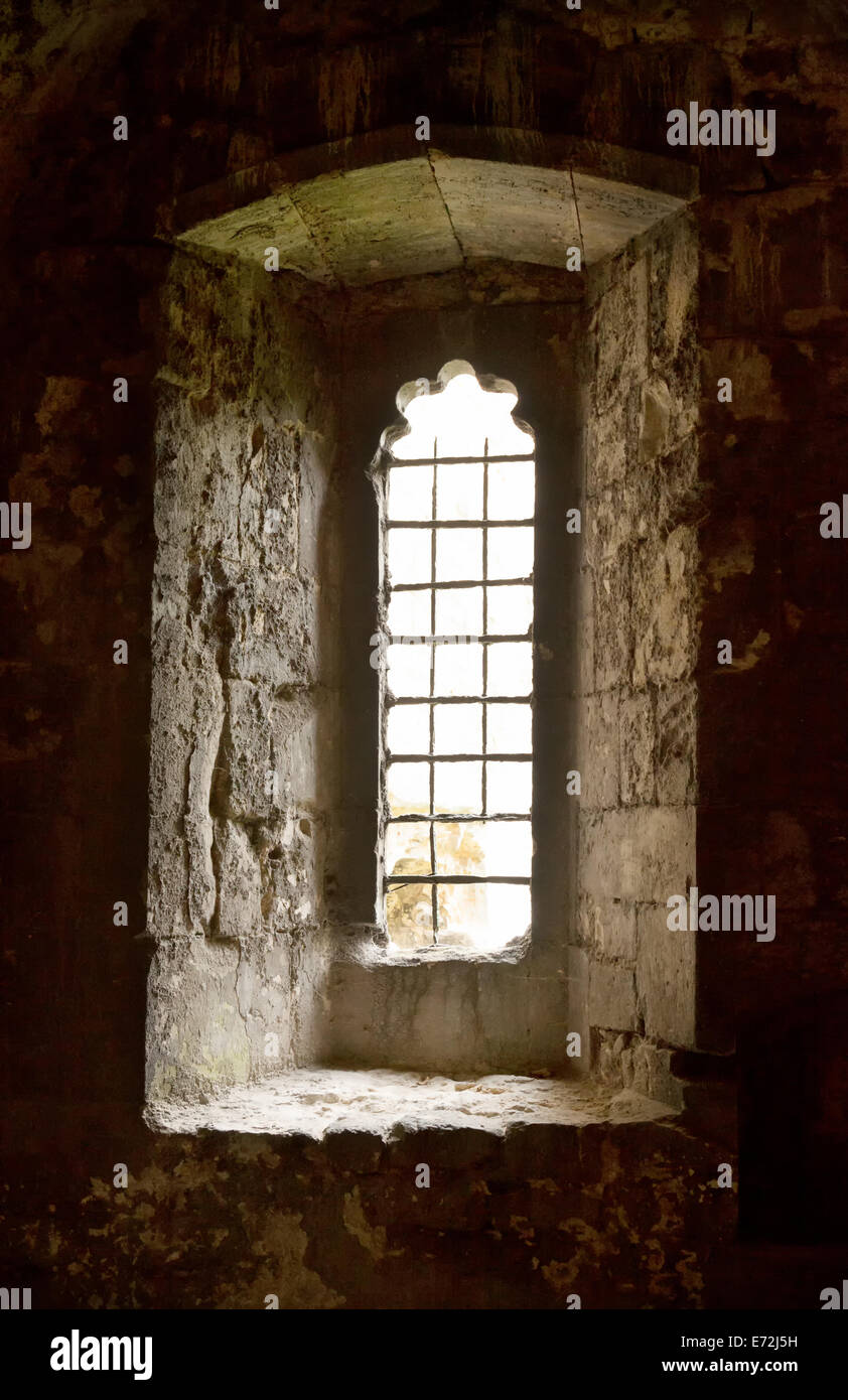 Einem mittelalterlichen Fenster, Lincoln Castle, Lincolnshire England UK Stockfoto