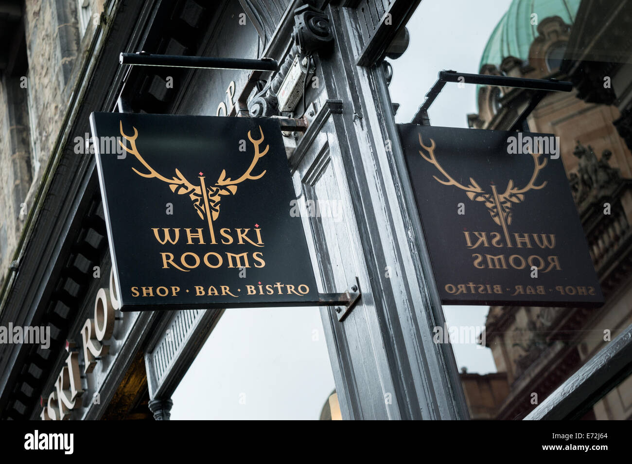 Whiski Zimmer Shop Bar und Bistro unterzeichnen auf The Mound, Edinburgh Stockfoto