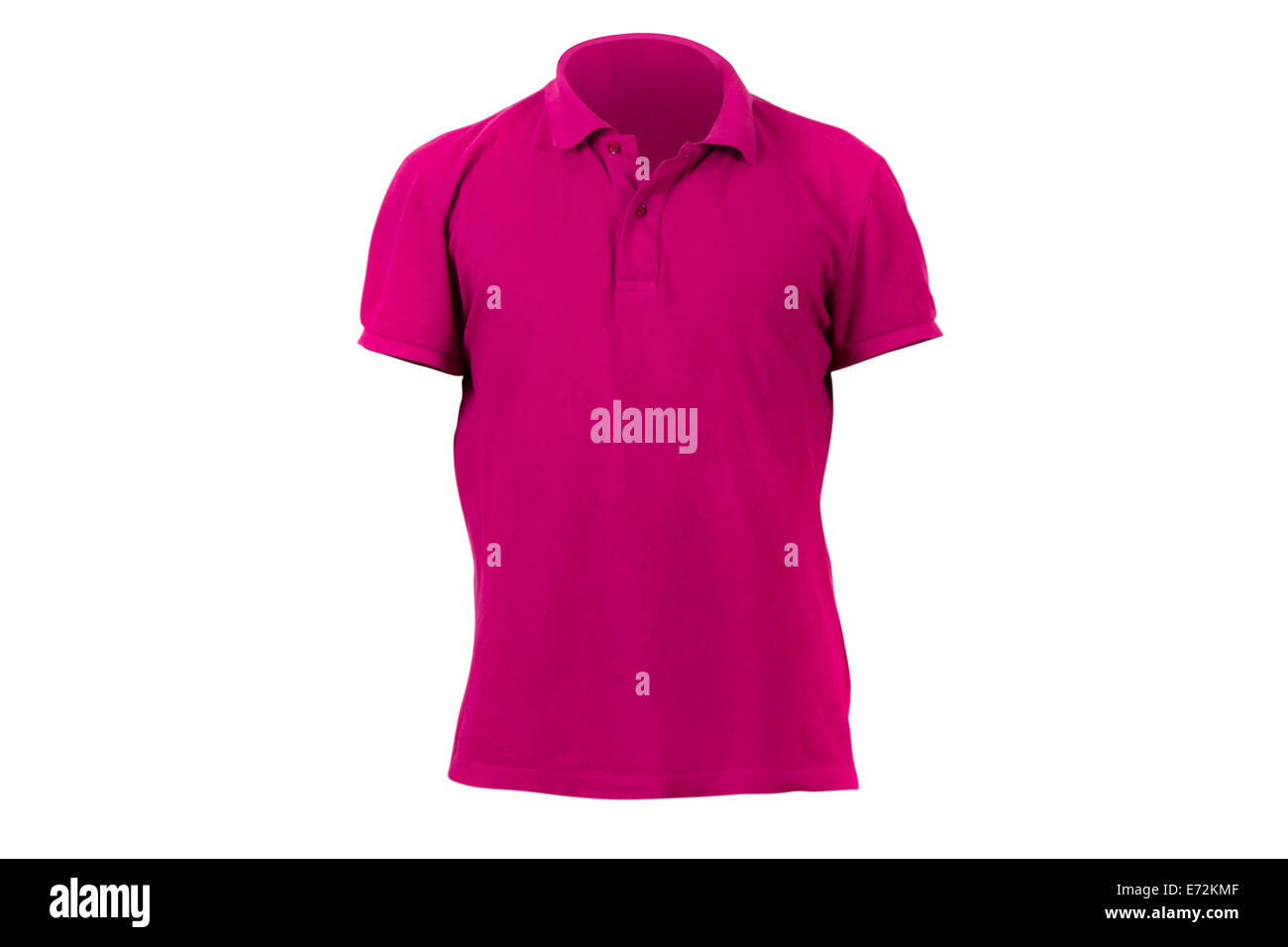 Einzelne rote Tshirt Vorlage für Ihr Design, Vorderansicht, isoliert auf weißem Hintergrund. Stockfoto