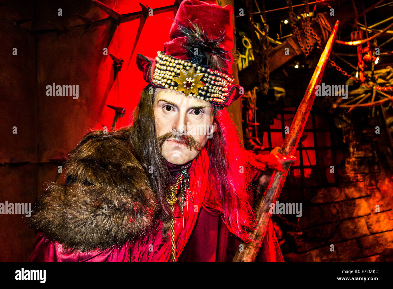 Vlad der Impaler (Dracula) bei Madame Tussauds Stockfoto