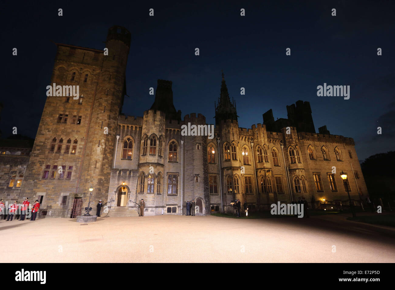 Cardiff UK. Donnerstag, 4. September 2014 im Bild: Cardiff Castle.  Re: Offizielle Abendessen, Leiter der Delegationen auf Cardiff Castle im Rahmen des NATO-Gipfels, South Wales, UK. Stockfoto