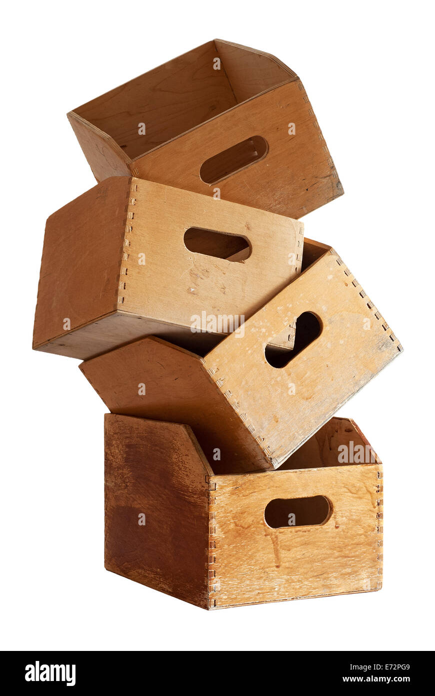 hölzerne Behälter zur Aufnahme von Aktenordnern Stockfoto