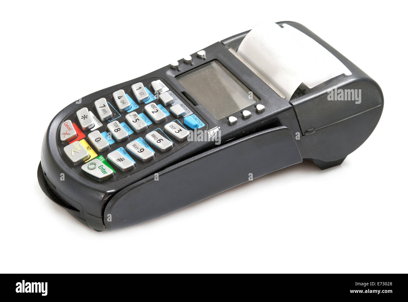 Bank-terminal isoliert auf weiss Stockfoto