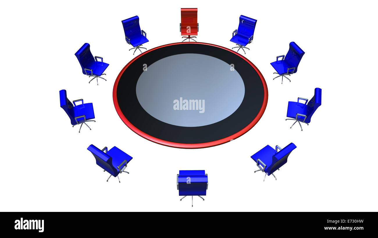 Büroeinrichtung mit Tisch und Stühlen für Adv oder anderen Zweck Verwendung Stockfoto