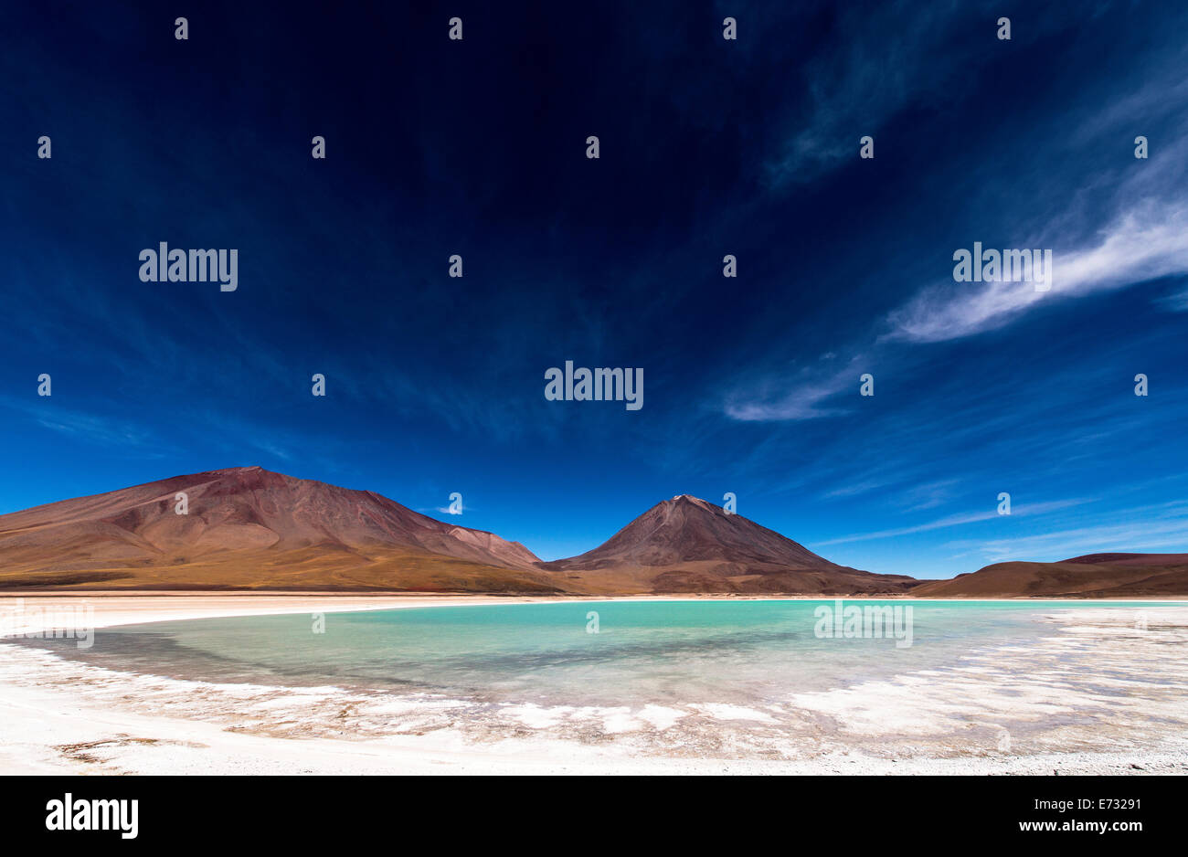 Laguna Verde (grüne Lagune) am Fuße des Vulkans Licancabur Bolivien Südamerika Stockfoto