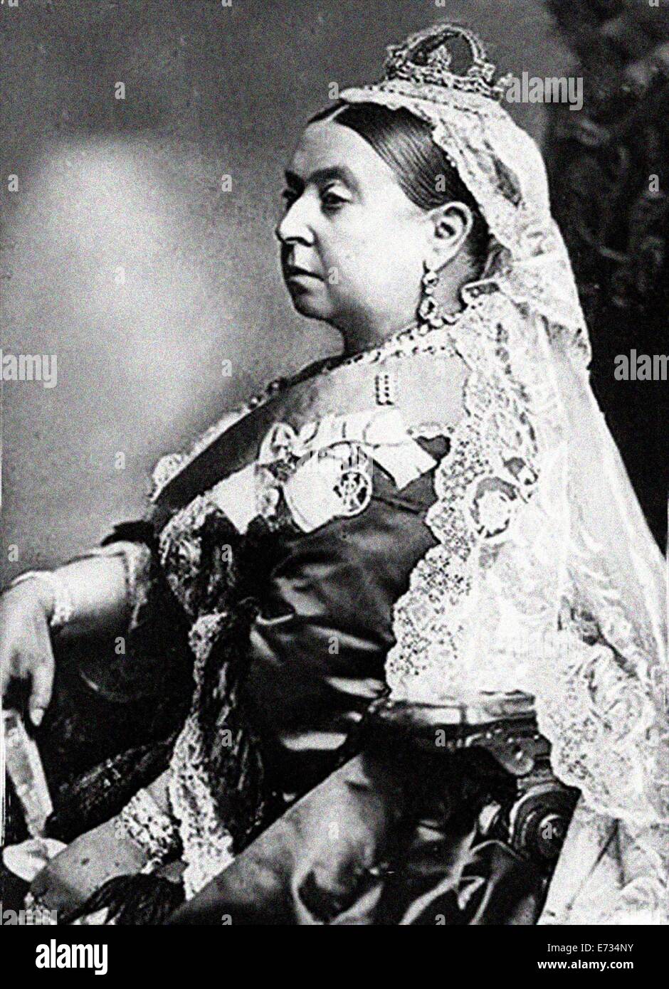Queen Victoria während ihrer Diamond Jubilee. Aus den Archiven von Presse Portrait Service (ehemals Presse Portrait Bureau) Neuer Scan. Stockfoto