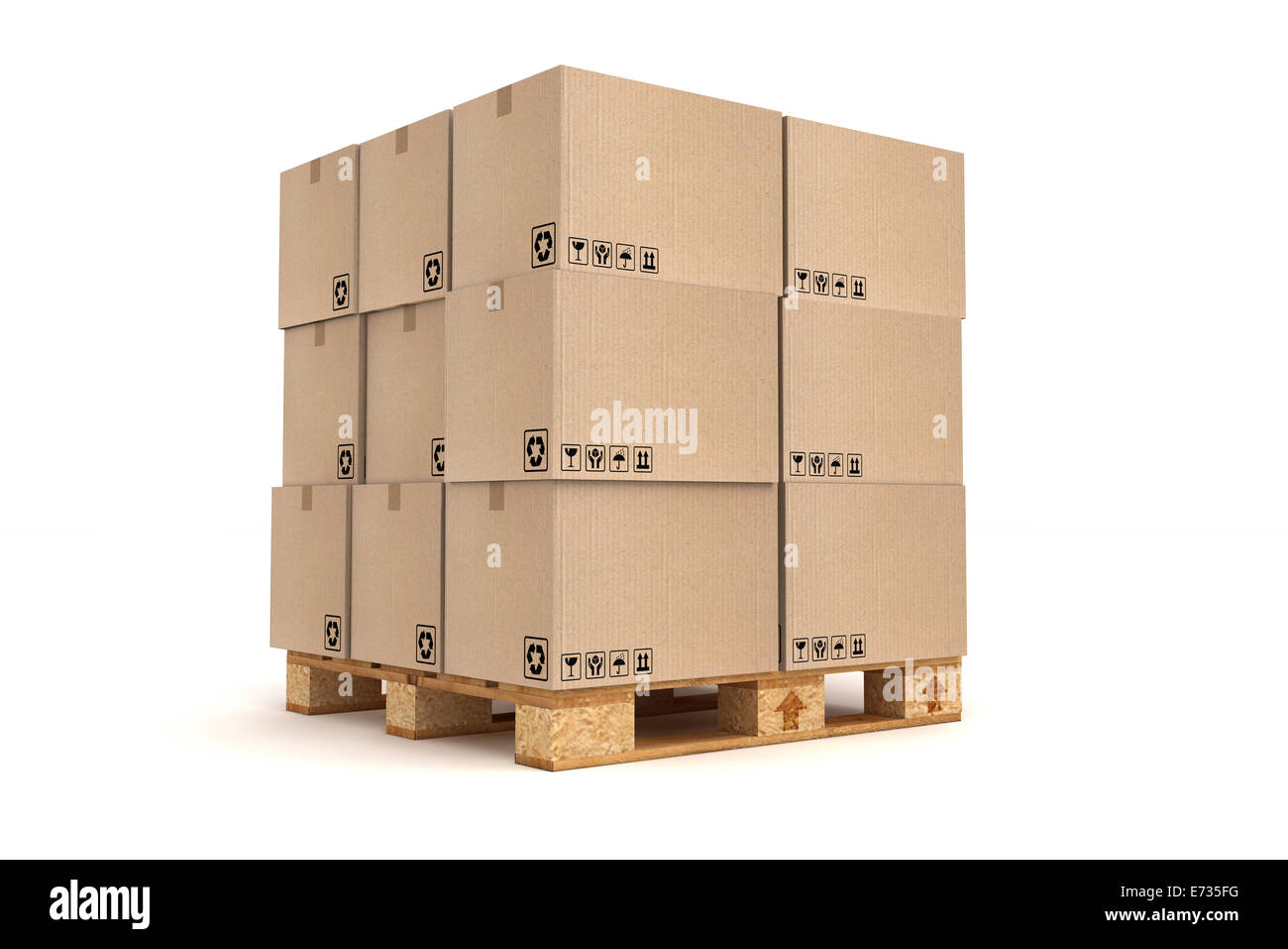 Kartons auf Palette. Fracht, Lieferung und Transport-Logistik-Lagerung  Stockfotografie - Alamy