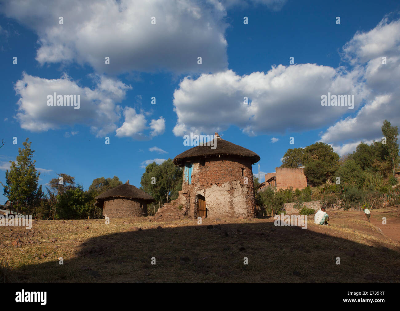 Traditionelle Häuser, Lalibela, Äthiopien Stockfoto