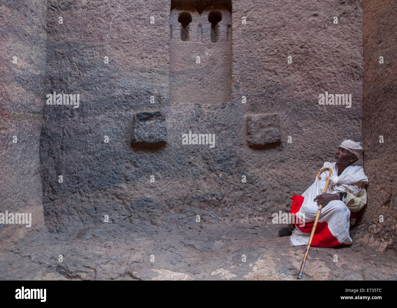 Bethe Medhaniale Kirche, Lalibela, Äthiopien Stockfoto