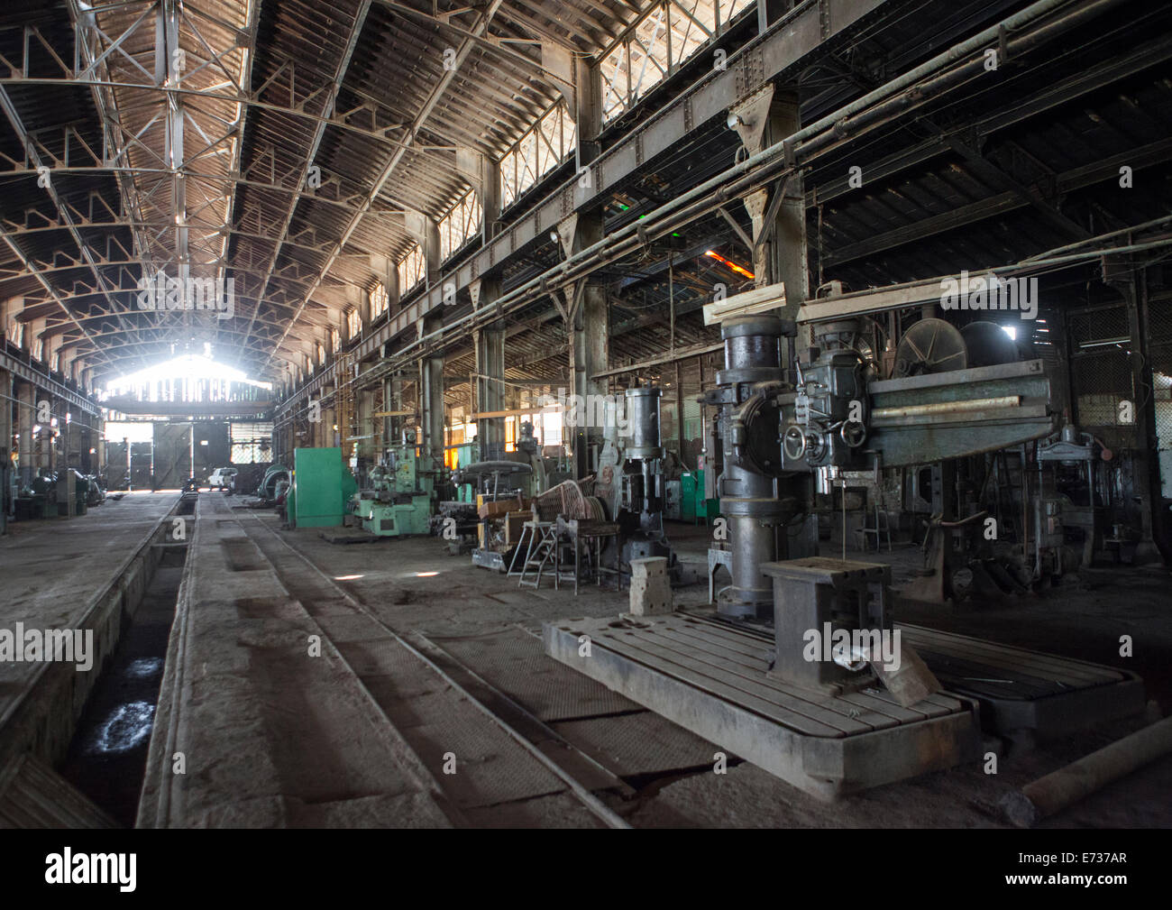 Im Inneren der Dire Bahnhof Dawa Workshop, Äthiopien Stockfoto