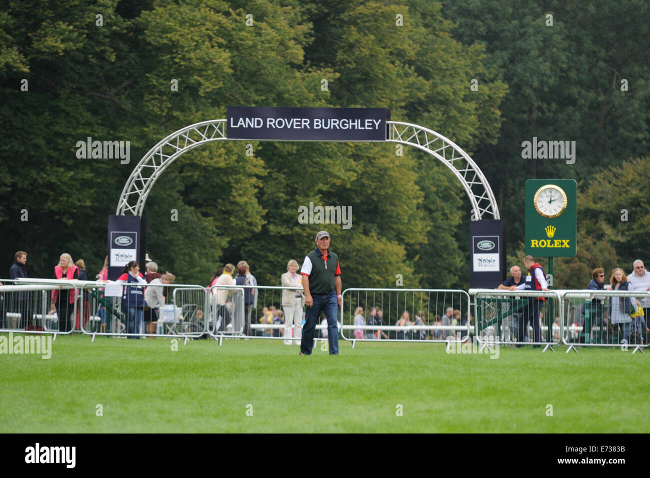 Burghley House, Stamford, Lincolnshire, UK. 4. September 2014. Captain Mark Phillips auf der 2014 Land Rover Burghley Horse Trials in Burghley House, Stamford, Lincolnshire Kredit statt: Jonathan Clarke/Alamy Live News Stockfoto