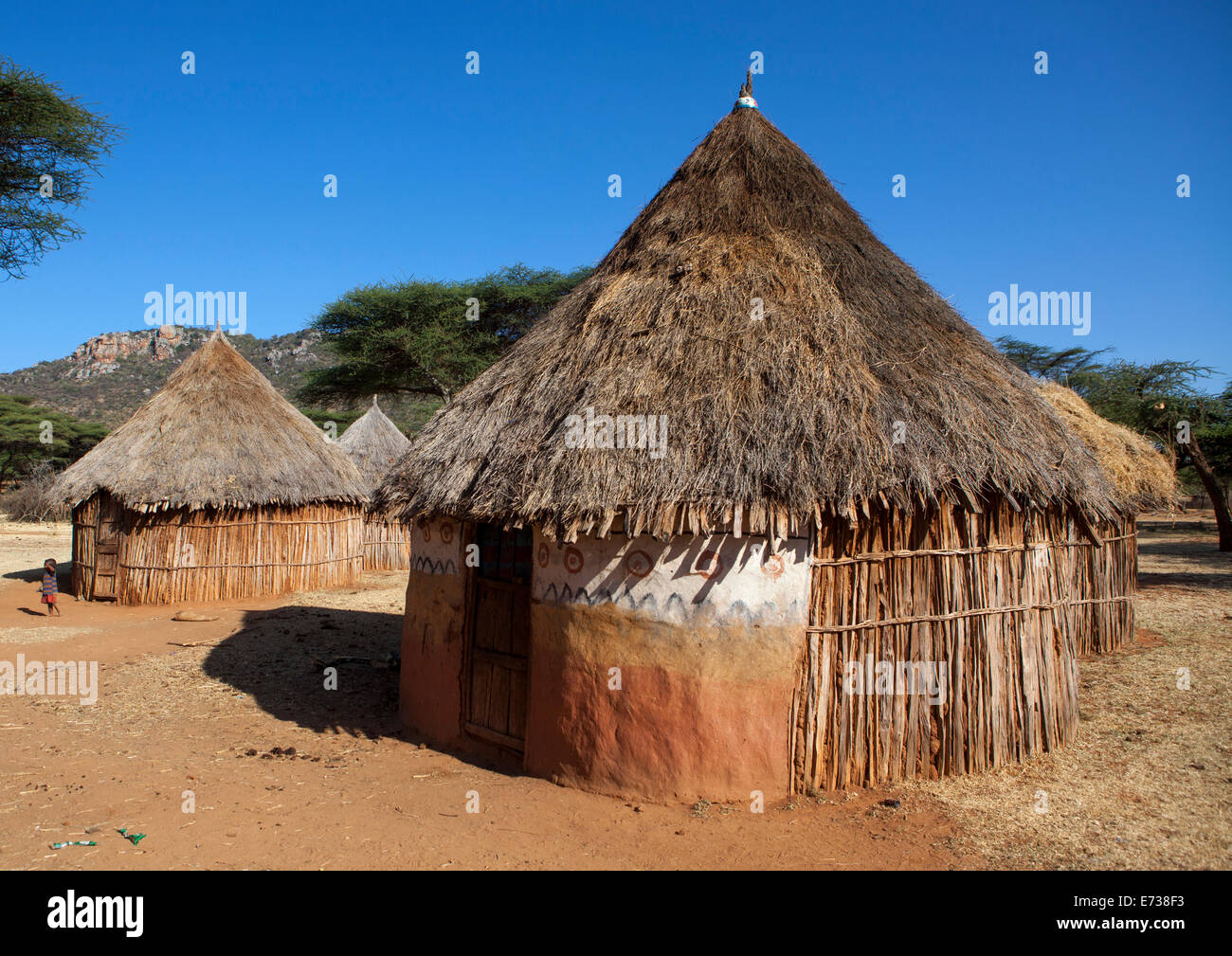 Traditionelles Dorf In Borana Stamm, Ola Alakadjilo, Äthiopien Stockfoto