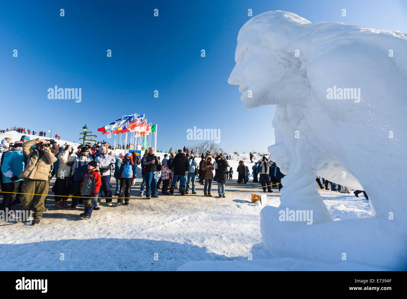 Eis-Skulptur, Quebec-Winter-Karneval, Quebec Stadt, Quebec, Kanada, Nordamerika Stockfoto