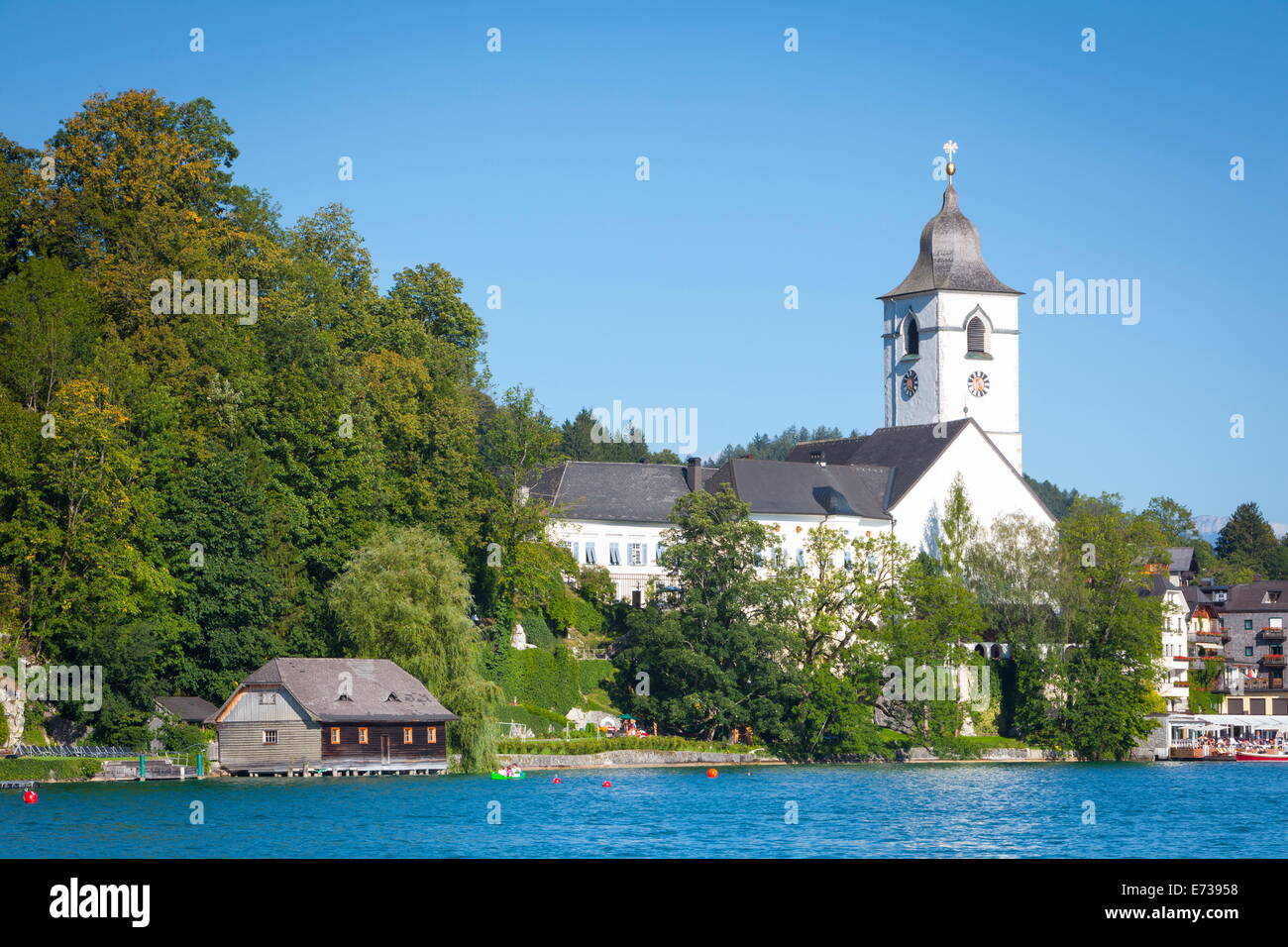 Pfarrkirche, St. Wolfgang, Wolfgangsee See, Flachgau, Salzburg, Oberösterreich, Österreich Stockfoto