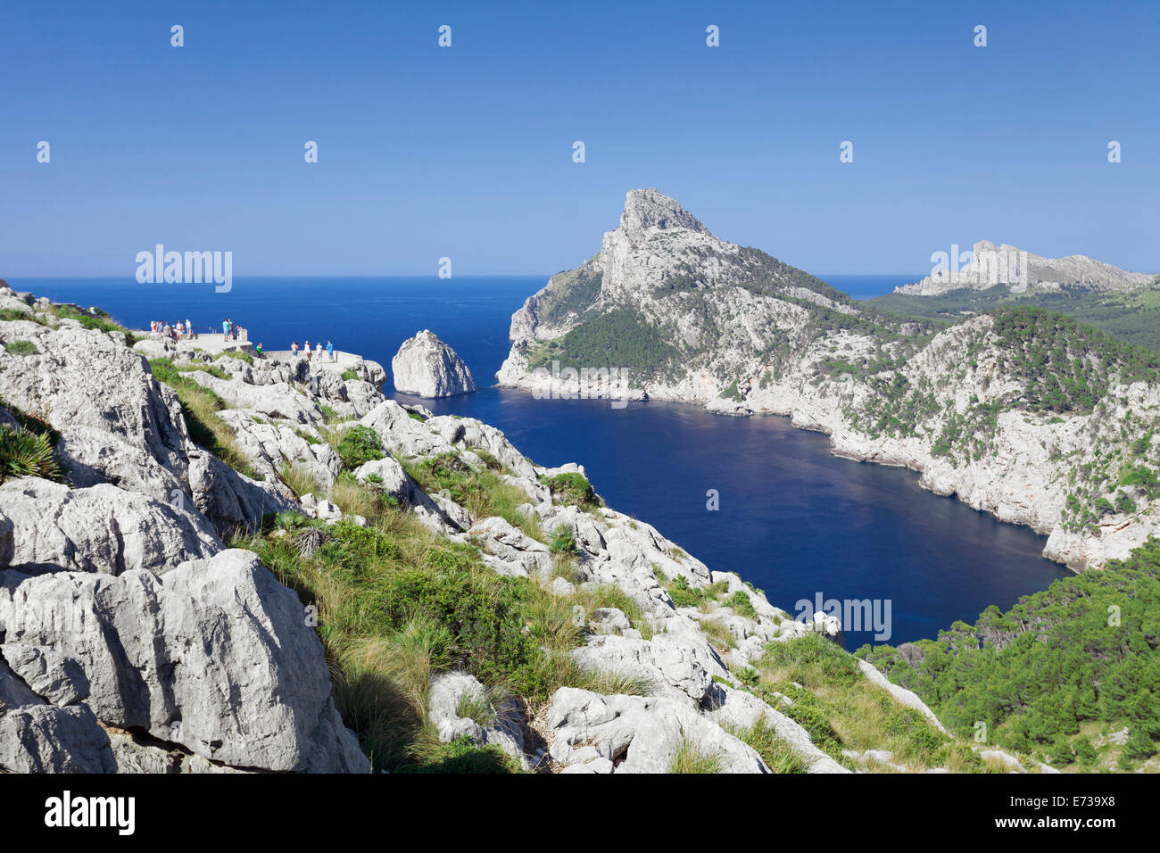 Aussichtspunkt Mirador d' Es Colomer, Cap de Formentor, Cap Formentor, Mallorca (Mallorca), Balearische Inseln (Islas Baleares), Spanien Stockfoto