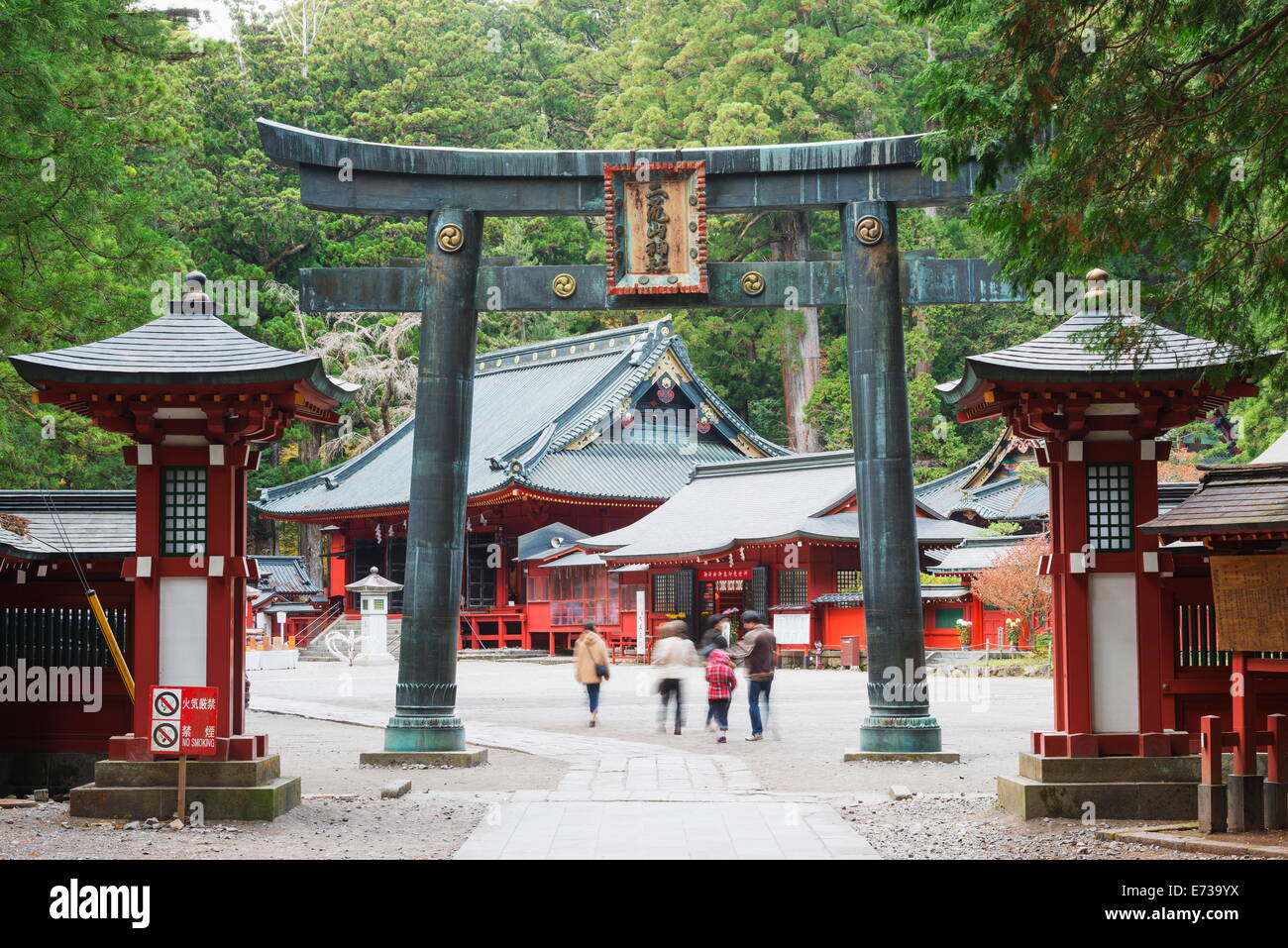 Torii-Tor, Nikko Schrein, UNESCO-Weltkulturerbe, Tochigi Präfektur, Honshu, Japan, Asien Stockfoto