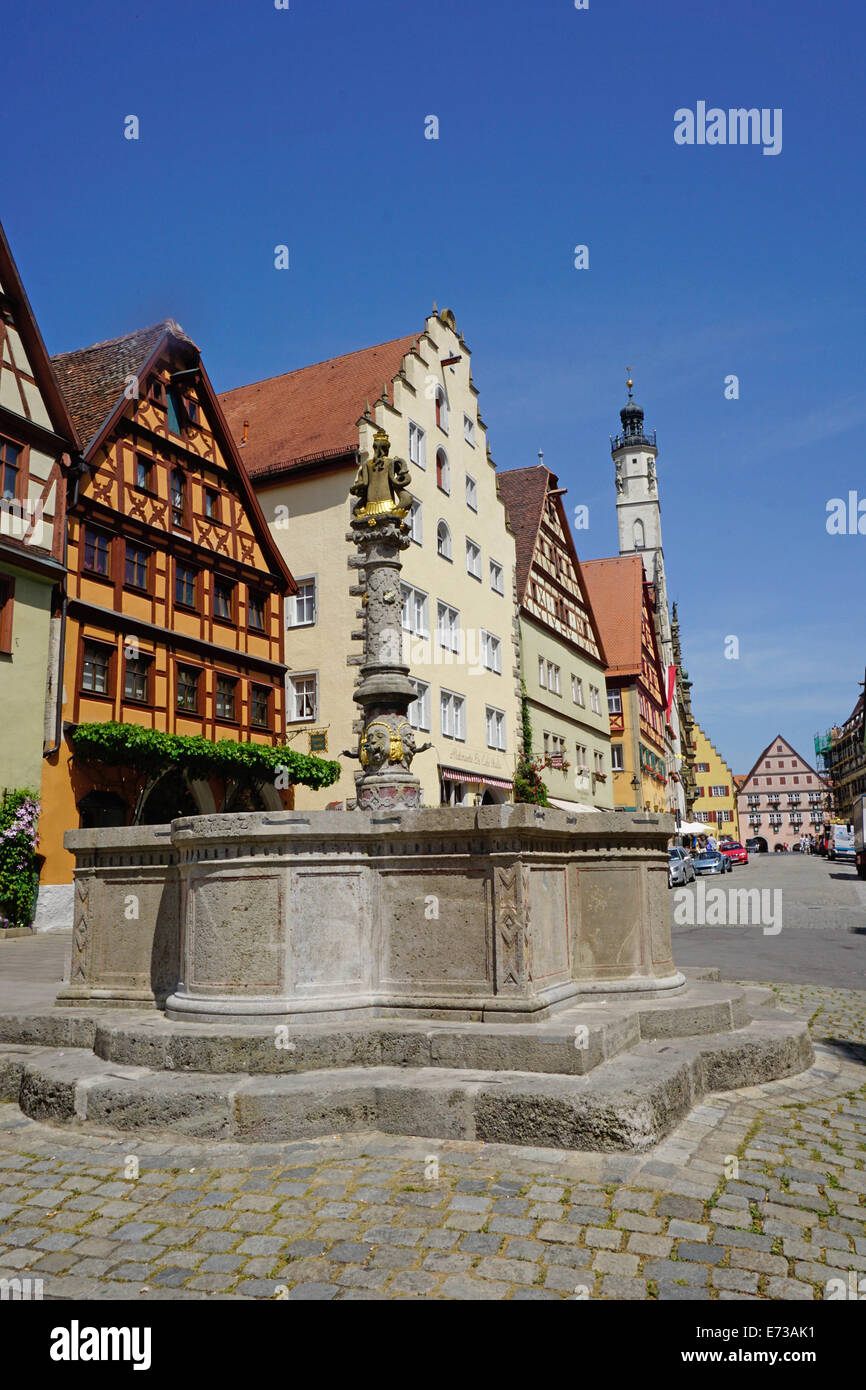 Rothenburg Ob der Tauber, romantische Straße, Franken, Bayern, Deutschland, Europa Stockfoto